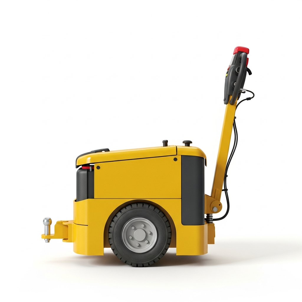 Jesterlift JL-ET pedestrian electric tug — side profile showing tow hitch and ergonomic handle