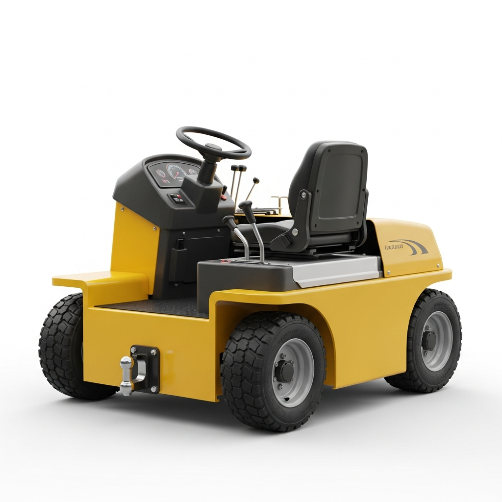 Jesterlift JL-TT electric tow tractor — rear three-quarter view showing operator controls and coupling