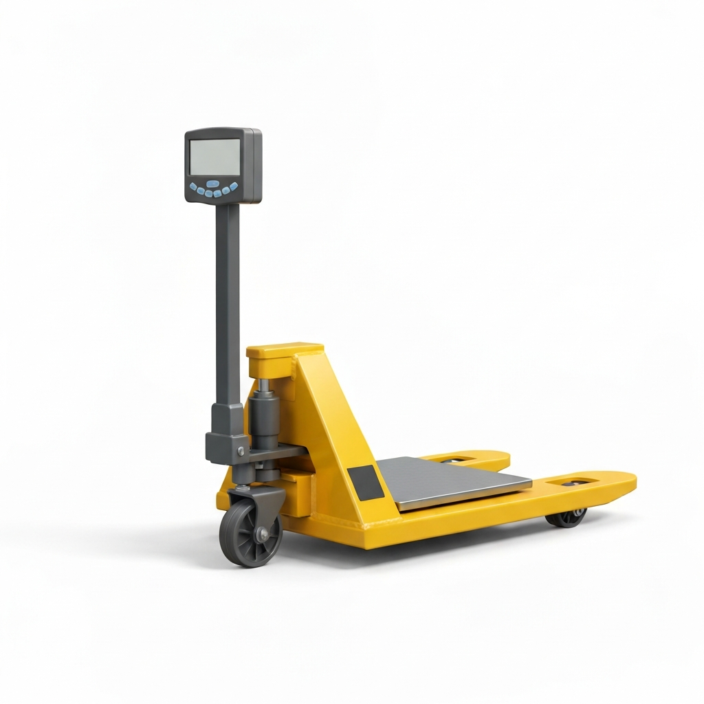 Jesterlift JL-SCT scale pallet truck — close-up of sealed digital weighing indicator and LED status display