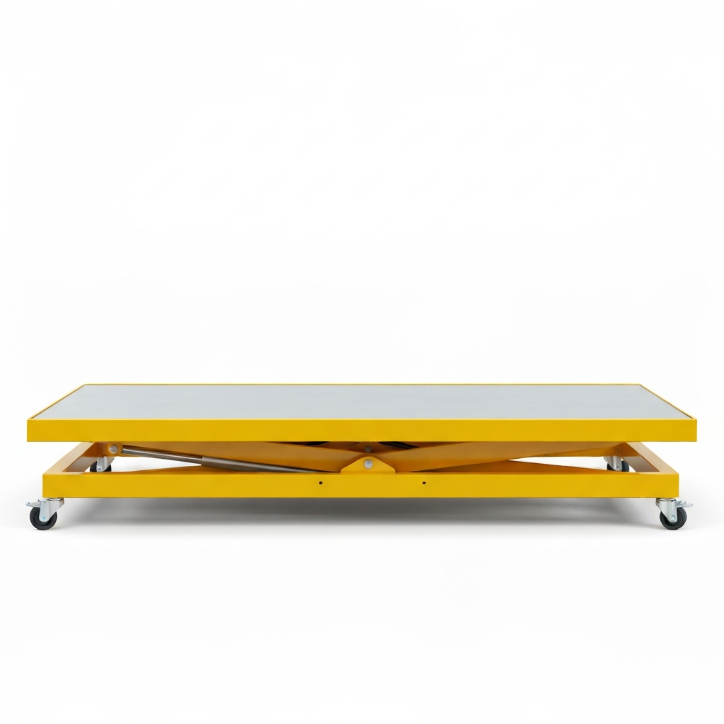 Jesterlift JL-LLT low-profile lift table — side profile showing 92 mm lowered height
