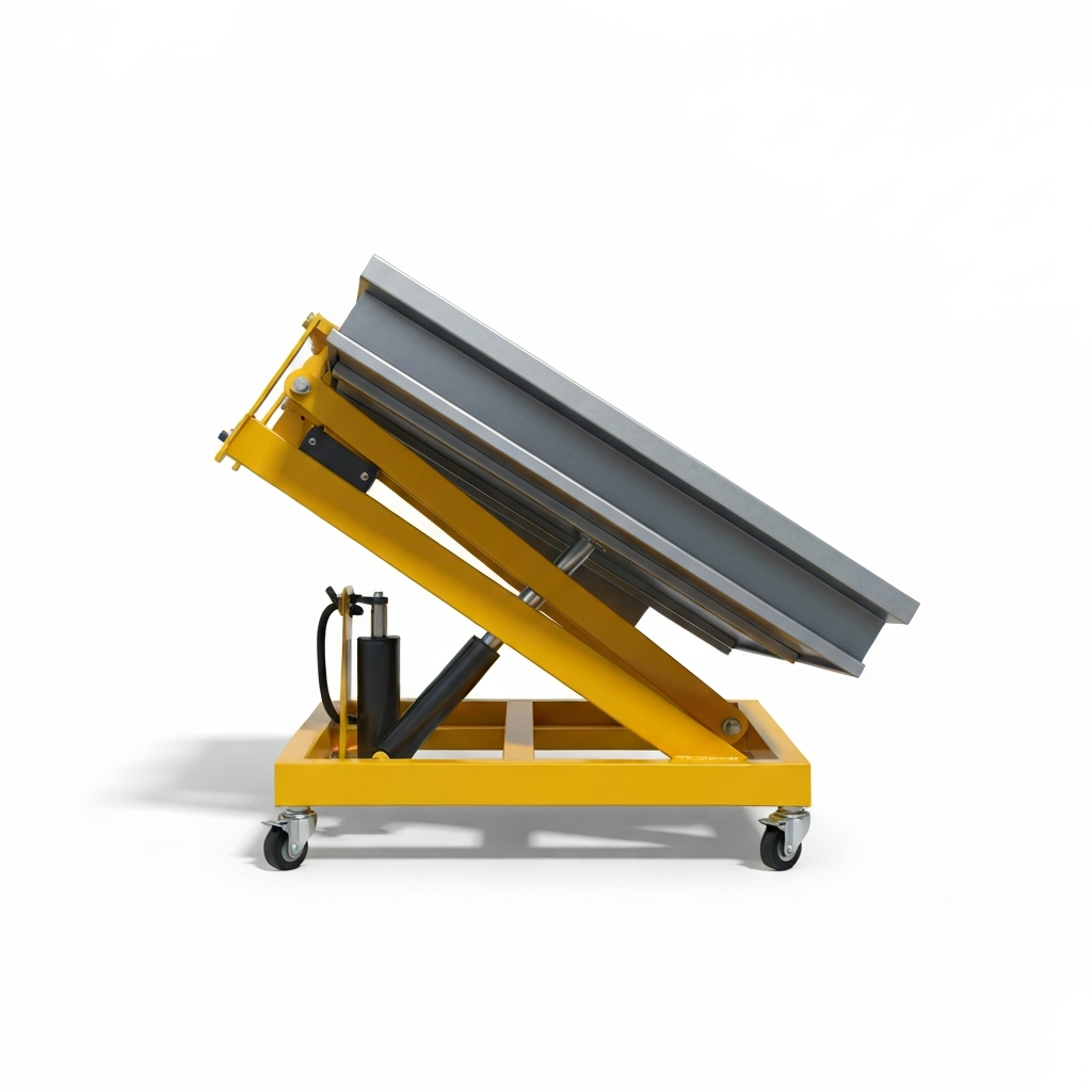 Jesterlift JL-TLT lift and tilt table — tilted position showing angle adjustment
