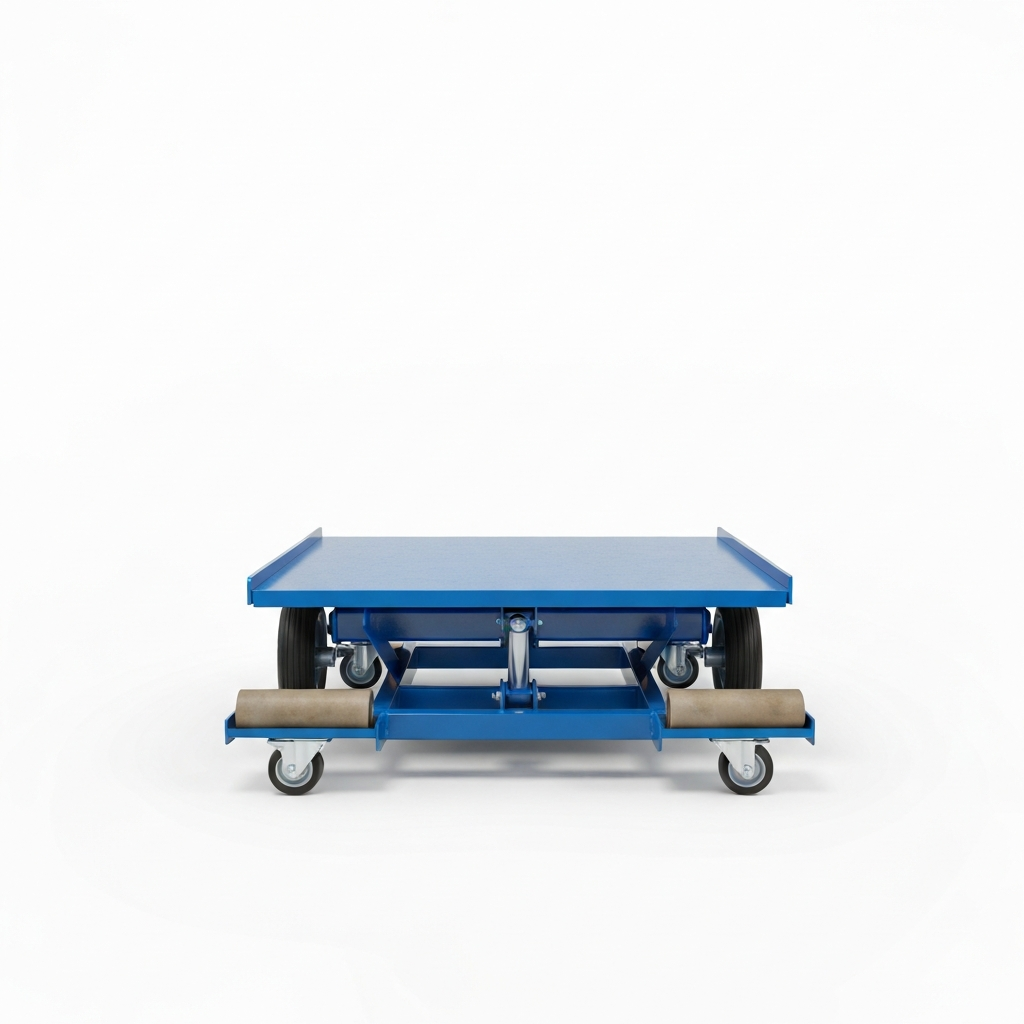 Jesterlift JL-SK skid lift — low angle showing 92 mm minimum entry height under standard pallet