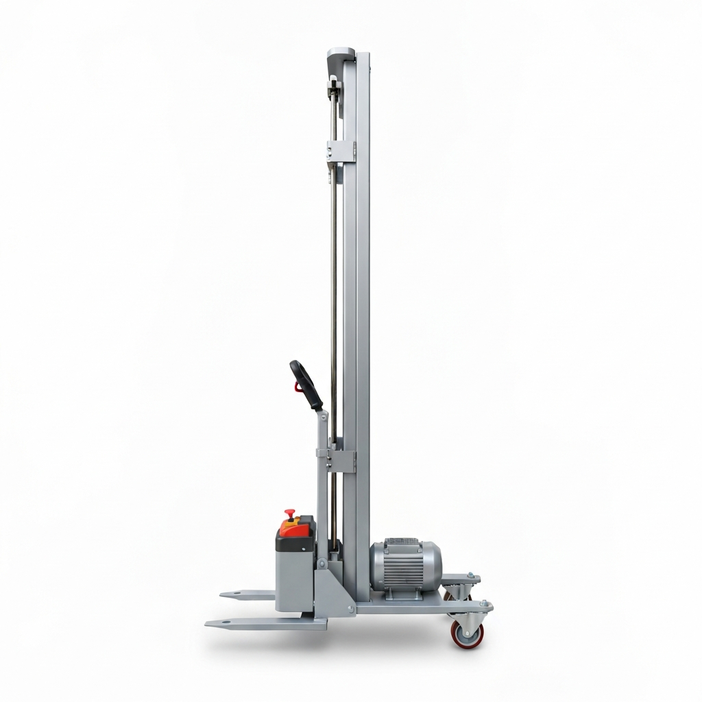 Jesterlift JL-WP work positioner — side profile showing full mast height at maximum lift